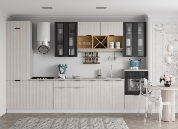 Модульная кухня "Монца" (Кварц Бежевый)