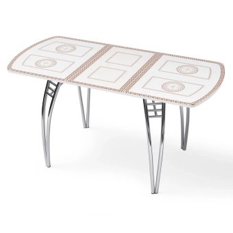 Стол "Греческий светлый " раздвижной с фотопечатью (1500*700/400) стекло 4мм+лдсп 22мм кромка-белый