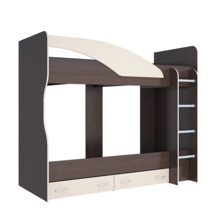 Мийа А кровать детская 2-х ярусная 80х200 (Венге/Дуб молочный)