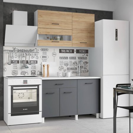 Кухня Тренд Trend 1200 ЛДСП (Крафт золотой / Графит)