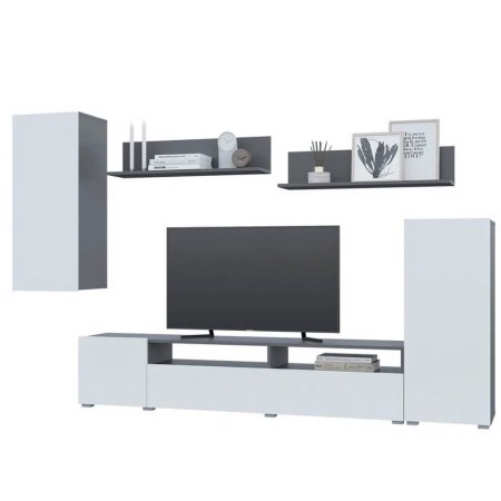 Гостиная Лира ЛДСП (Графит серый/Белый)