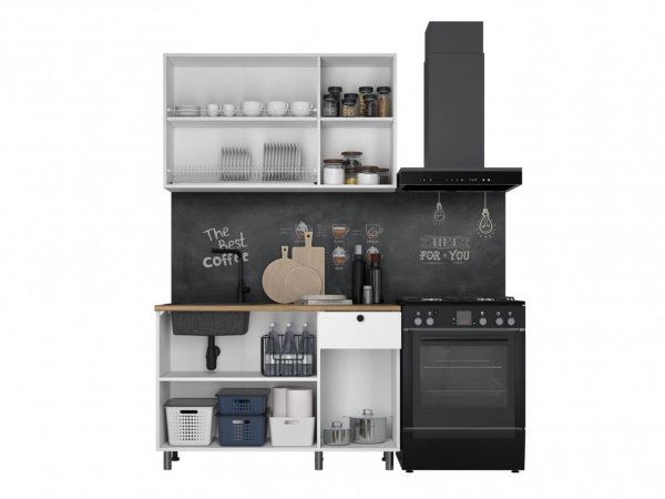 Кухня Ева 1,2м Белый (дуб классический) со столешницей