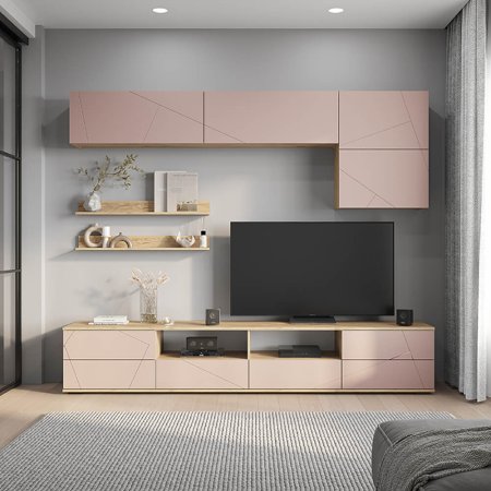 Гостиная Камелия ГС-01 (Крафт/Шарли пинк)