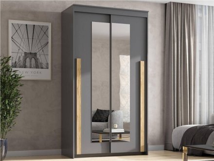 Ванкувер-2 шкаф-купе 2 ств с зеркалами (Графит)