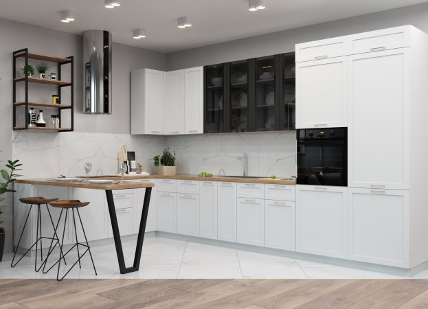 Модульная кухня Квадро (Белый софт)