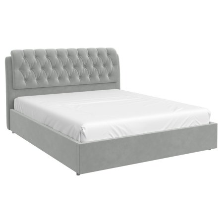 кровать Белиста 160х200 + металлокаркас + подъемный механизм (Светло-серый)