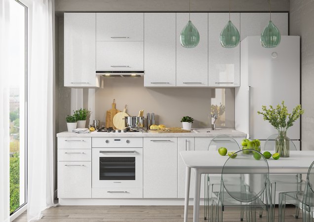 Модульная кухня Олива металлик (Металлик белый)