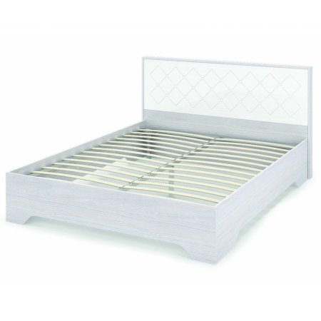 Сальма Кровать КР 023 140х200 с ортопедическим основанием (ясень анкор/Белый глянец) снято с производства