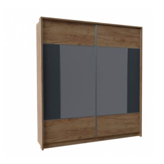 Либерти шкаф-купе с плитой 22 мм (Дуб крафт золотой / Антрацит)