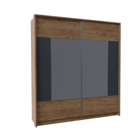Либерти шкаф-купе с плитой 22 мм (Дуб крафт золотой / Антрацит)