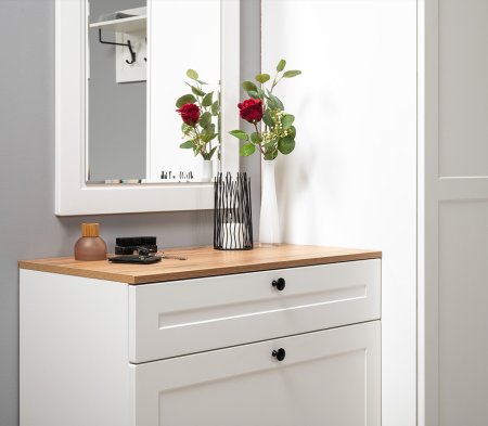 Остин Зеркало 17.03 (Белый/Дуб вотан)