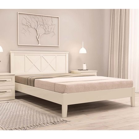 Грация 2 кровать 160х200 + металлокаркас + ножки (Слоновая кость)