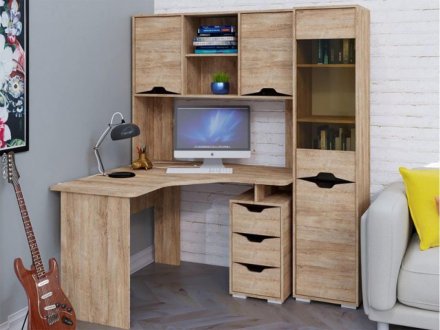 Компьютерный стол КЛ 1.3 дуб баррик + фасад Версаль 5