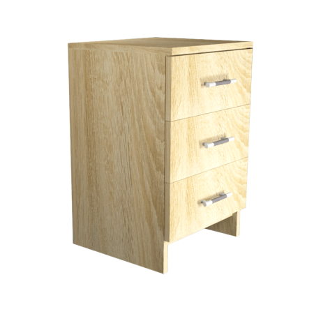 Тумба прикроватная №3 (3 ящика) (новые нап) (Дуб сонома)