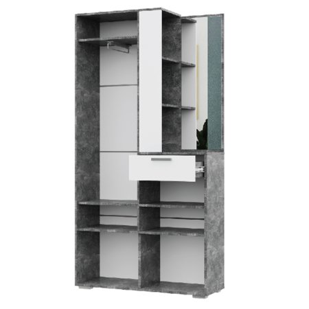 Денвер Прихожая (ателье светлый/ белый шагрень)