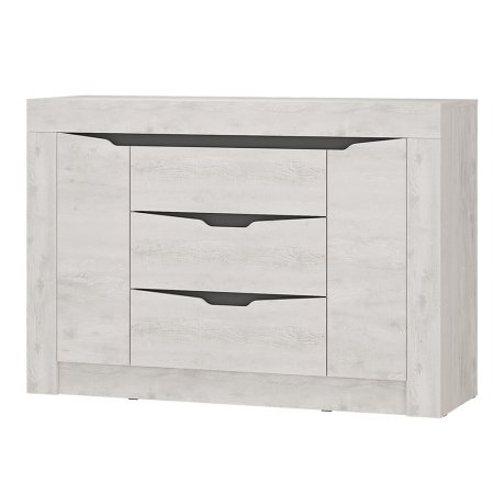 Леонардо комод КМ-12 (Бетон пайн светлый/графит)