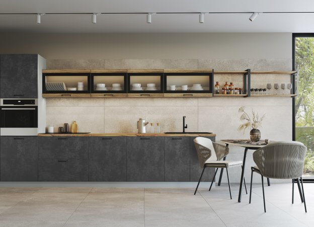 Модульная кухня Лофт (Бетон темный)