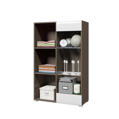 Ненси стеллаж (Венге/Белый глянец)