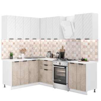 Модульная кухня Норд Wind (Софт даймонд/камень беж)