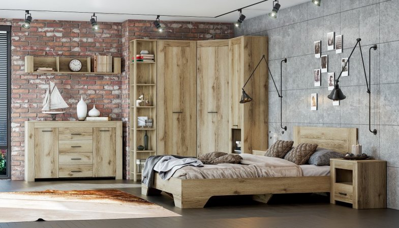 Квадро-20 шкаф угловой ЦРК.КВД.20 (Дуб делано светлый)