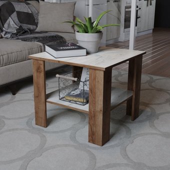 Стол журнальный Консул 9 в гостиную (дуб крафт табачный/дуб крафт белый)