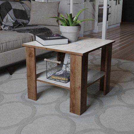 Стол журнальный Консул 9 в гостиную (дуб крафт табачный/дуб крафт белый)