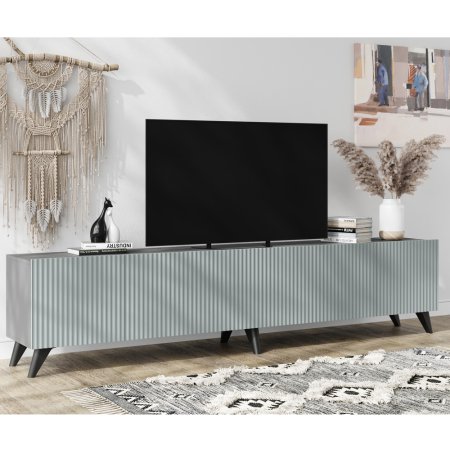 Сканди тумба под ТВ МДФ (Серый шифер/Матовый Грин Грей Софт)