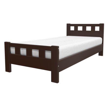 Вероника-2 кровать 90х200 + металлокаркас + комплект ножек (Орех темный)