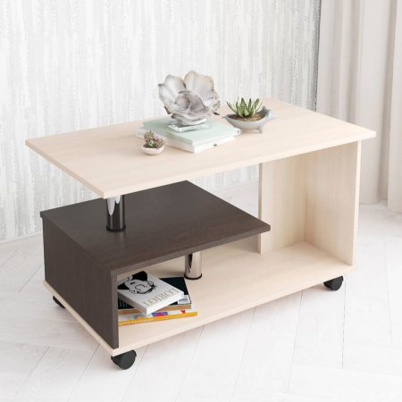 Стол журнальный Консул 5 в гостиную (Венге/Дуб молочный)