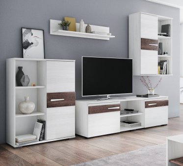 Гостиная модульная Акита комплект 2 (анкор светлый/дуб бомонд какао)