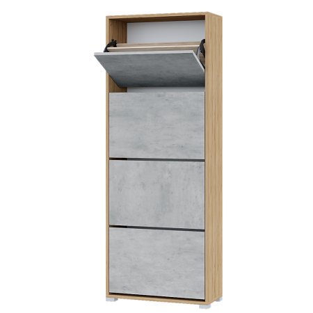 Домино XXL обувница (Крафт золотой/Бетон)