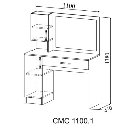 Софи Стол макияжный СМС 1100.1 (Сонома/Белый)