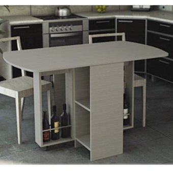 Стол книжка с баром КСК для кухни (дуб молочный)