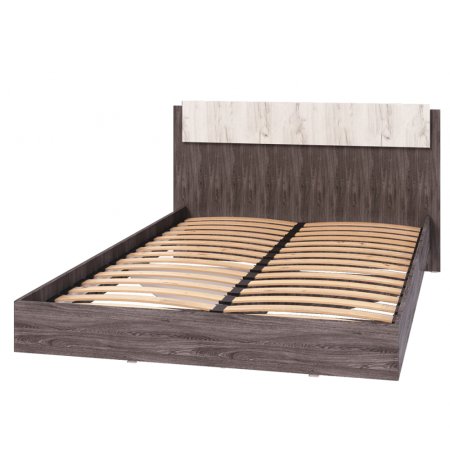 Милана секция №18 кровать 160х200 (ясень анкор/ дуб эльза)