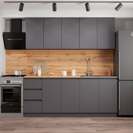 Кухня Мори 2,0м (Графит)