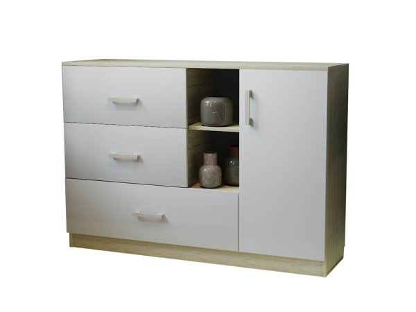 Комод К-3.1  (сонома/ белый жемчуг)