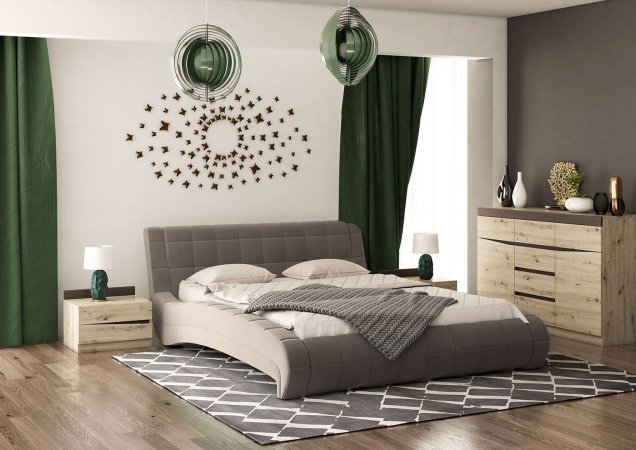 Шарлиз кровать 160х200 + металлокаркас + подъемный механизм (Серый)