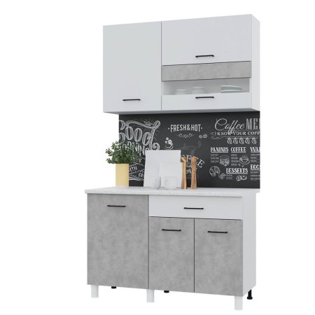 Кухня Тренд Trend 1200 ЛДСП (Белый/Бетон)