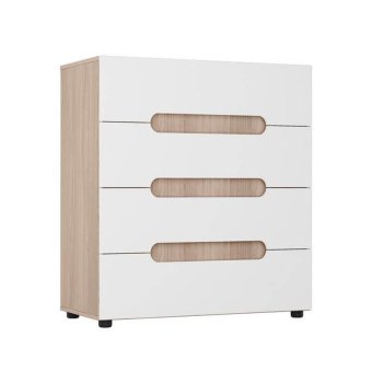 Палермо-3 комод КМ-022 (Ясень Шимо светлый/глянцевая Белый)