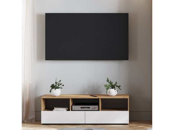 Хелен тумба ТВ ТБ 02 (Крафт золотой/Белый)