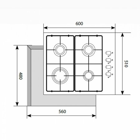 LEX GVS 644-1 IX варочная поверхность газовая