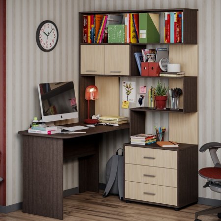 Уголок школьника Паскаль СТ 103 (Корпус венге/фасад дуб молочный)