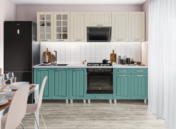 Модульная кухня Люксор (Клен кремовый / Клен бирюза)