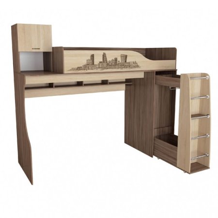 Орион кровать-чердак 80х190 (ясень шимо/дуб сонома)