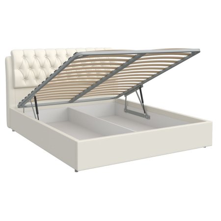 кровать Белиста 160х200 + металлокаркас + подъемный механизм (Белый)