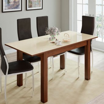 Стол обеденный Бруно (орех шоколадный/лакобель ваниль)