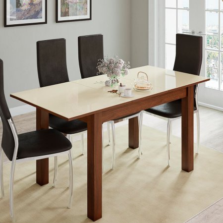 Стол обеденный Бруно (орех шоколадный/лакобель ваниль)