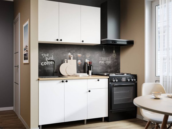 Кухня Ева 1,2м Белый (дуб классический) со столешницей