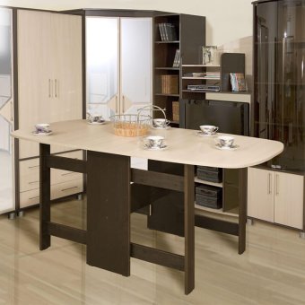 Стол книга СТ-1.0 Бабочка для кухни (без бара) (Венге / Дуб молочный)