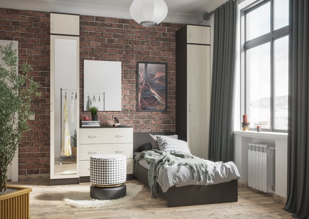 Ронда шкаф ШК-1 1 ств. (Венге/Белфорд)